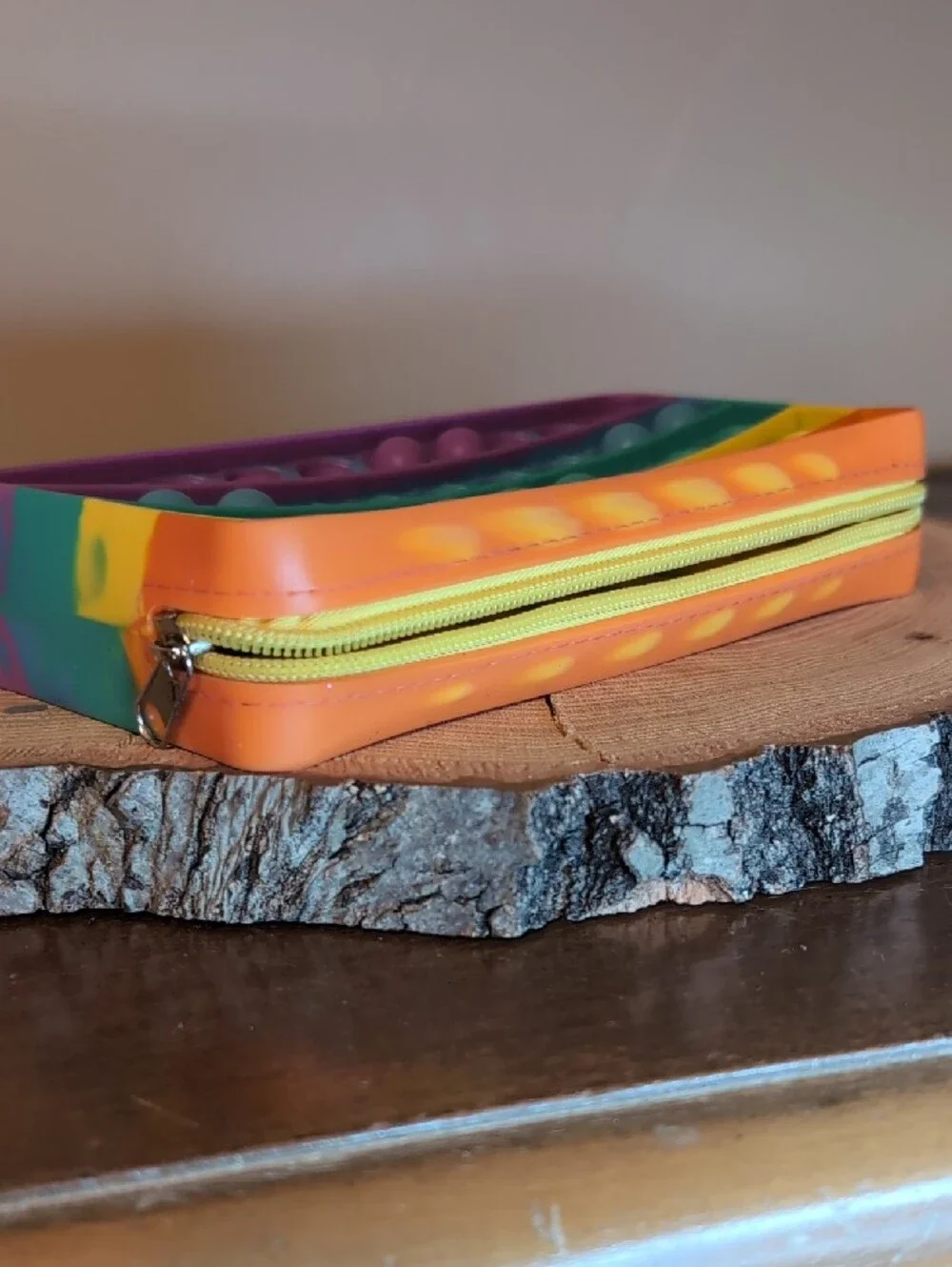 Rainbow Pop-It Zip Sensory Pouch Multicolor Pencil Case Back To School Ready